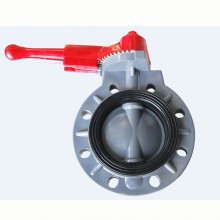 國(guó)標(biāo)PVC蝶閥廠家直銷(xiāo)聚丙烯手動(dòng)偏心對(duì)夾蝶閥（EPDM）DN50-DN300