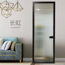 成都網(wǎng)紅極窄衛(wèi)生間長虹玻璃平開門廁所浴室門鈦鎂合金雙層靜音門